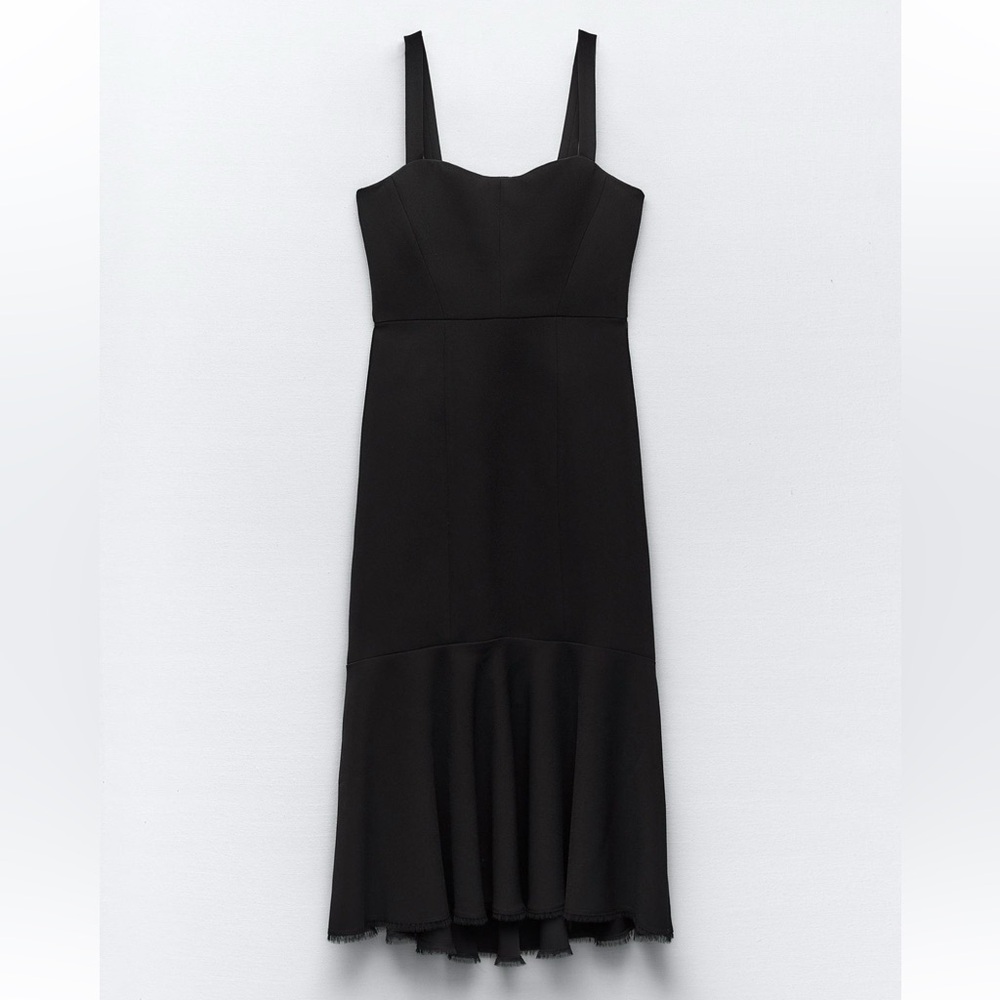 Zara RUFFLED MIDI DRESS